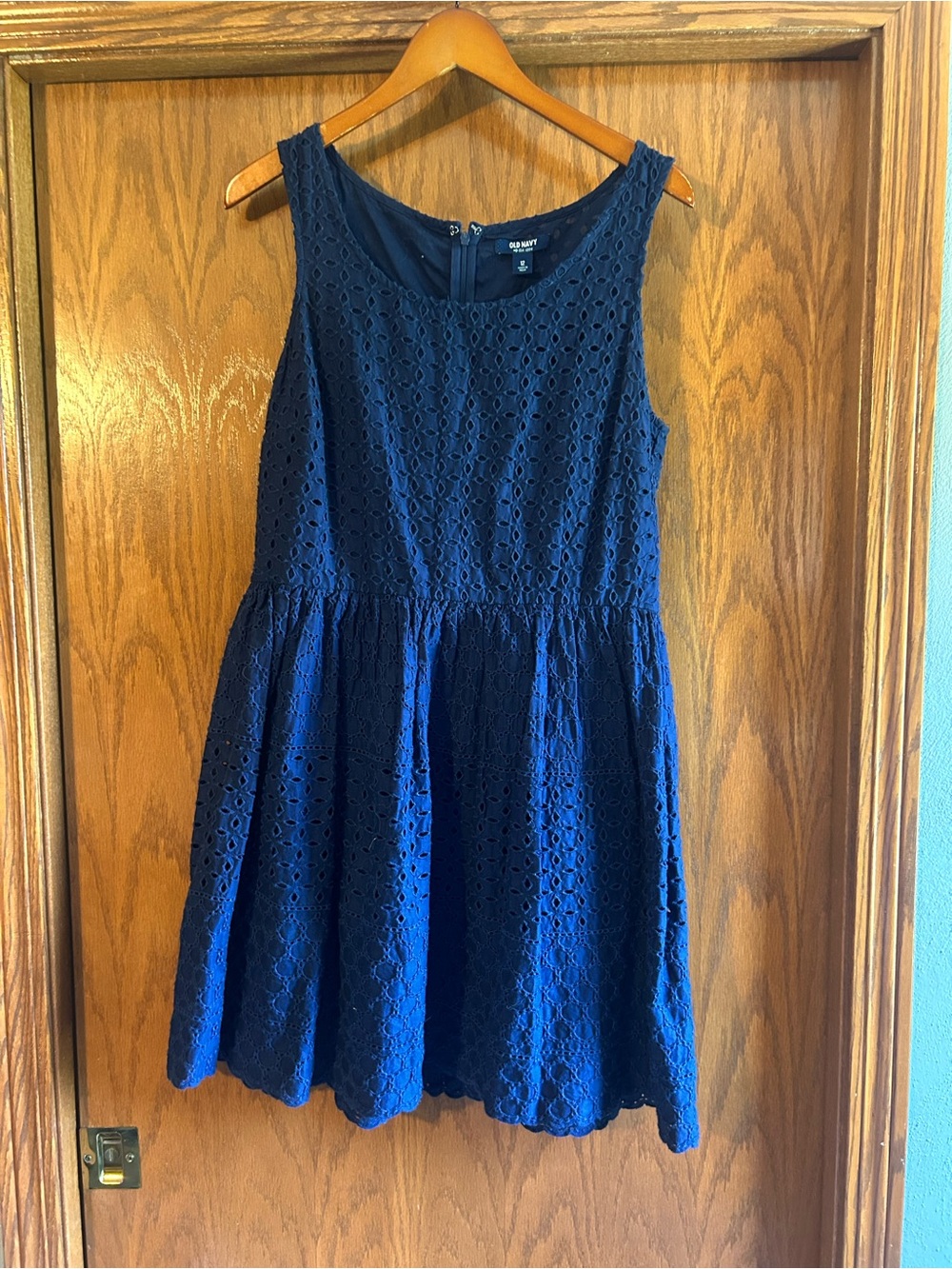 Old Navy Navy Blue Eyelet Sleeveless Sundress